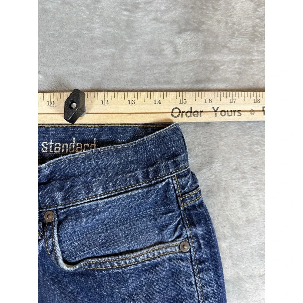 7 For All Mankind Standard Jeans Mens 30x30 Blue Denim Button Fly Straight Leg